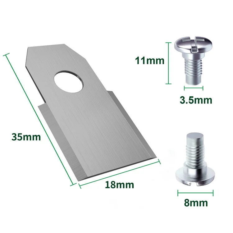 45 piezas para cortacésped Husqvarna, cuchillas de corte de repuesto de acero inoxidable, 35x18mm - Dorado