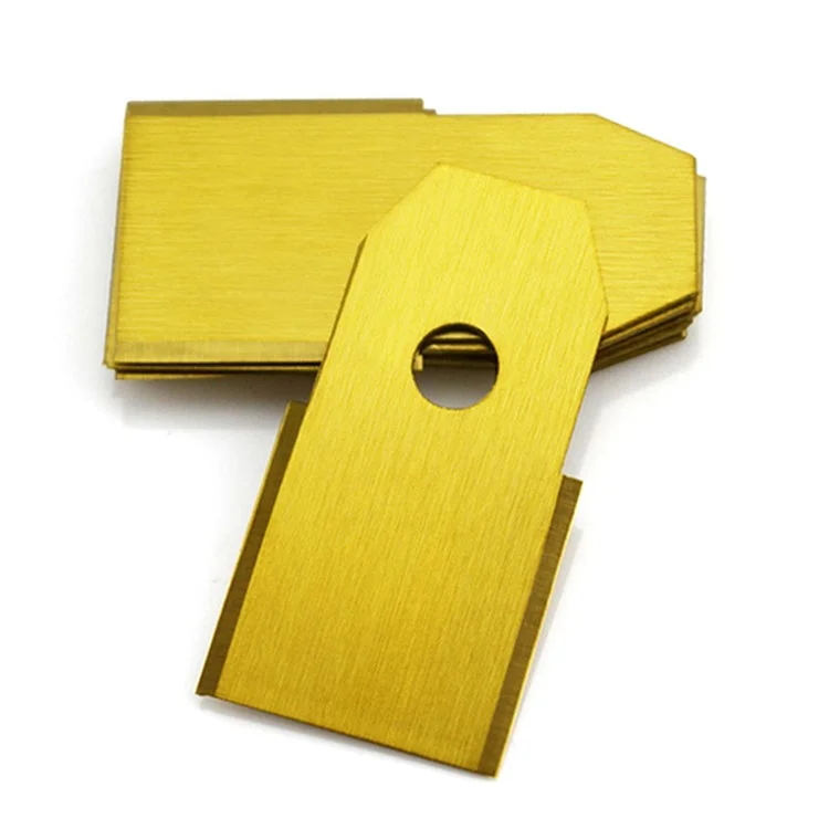 45 piezas para cortacésped Husqvarna, cuchillas de corte de repuesto de acero inoxidable, 35x18mm - Dorado