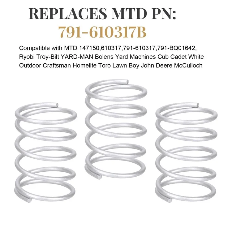 3 bobinas de repuesto con muelle compatibles con MTD 791-BQ01642 791-610317 791-610317B