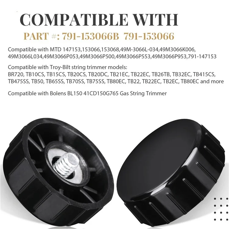 4 pièces pour l'assemblage de la molette de choc de la tondeuse à gazon MTD, pièce de rechange 791-153066 / 791-153066B