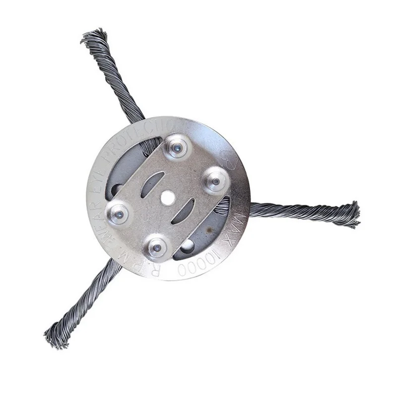 Steel Wire Grass Trimmer Head 3 Blades Weed Cutter Wheel Mower Attachment