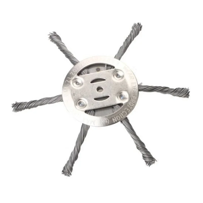 Steel Wire Grass Trimmer Head 6 Blades Weed Cutter Wheel Mower Attachment