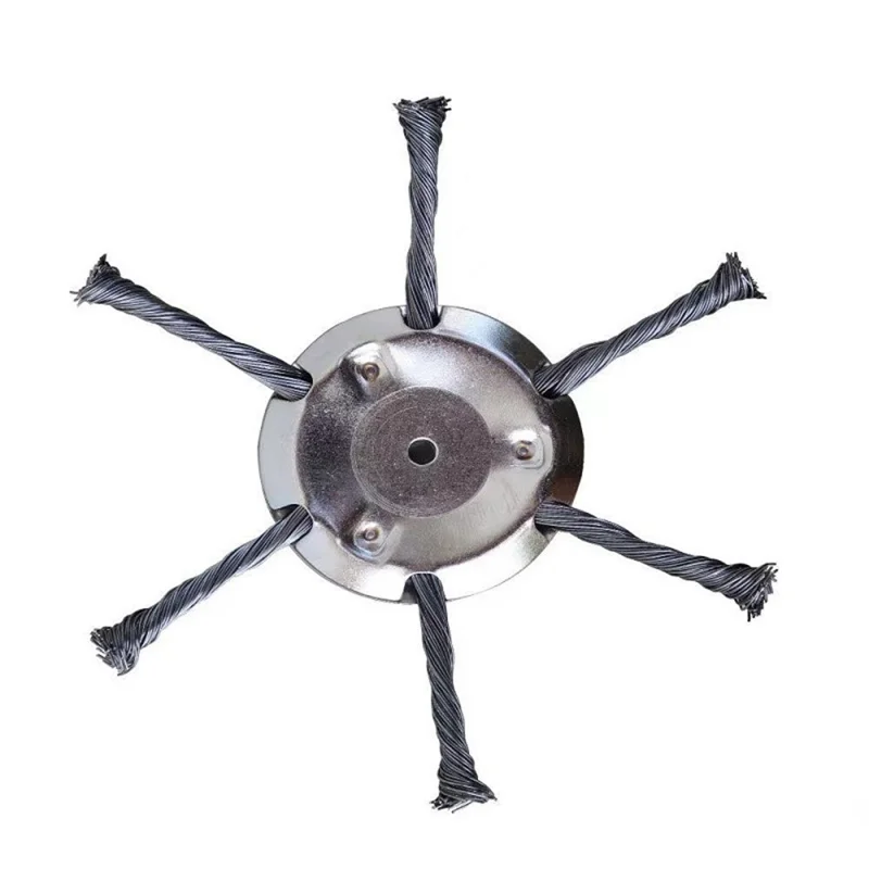 Steel Wire Grass Trimmer Head 6 Blades Weed Cutter Wheel Mower Attachment