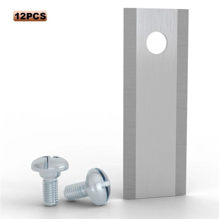 12 Piezas de Cuchillas para Cortacésped Stiga, de Acero Inoxidable con Agujero Simple para Repuesto, 44,5 x 16 mm