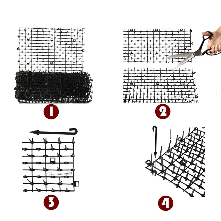 30cm Anti Cat Mat Repellent Mat with Spikes Pet Deterrent Net with Prickle Stirp for Garden , Length: 4m