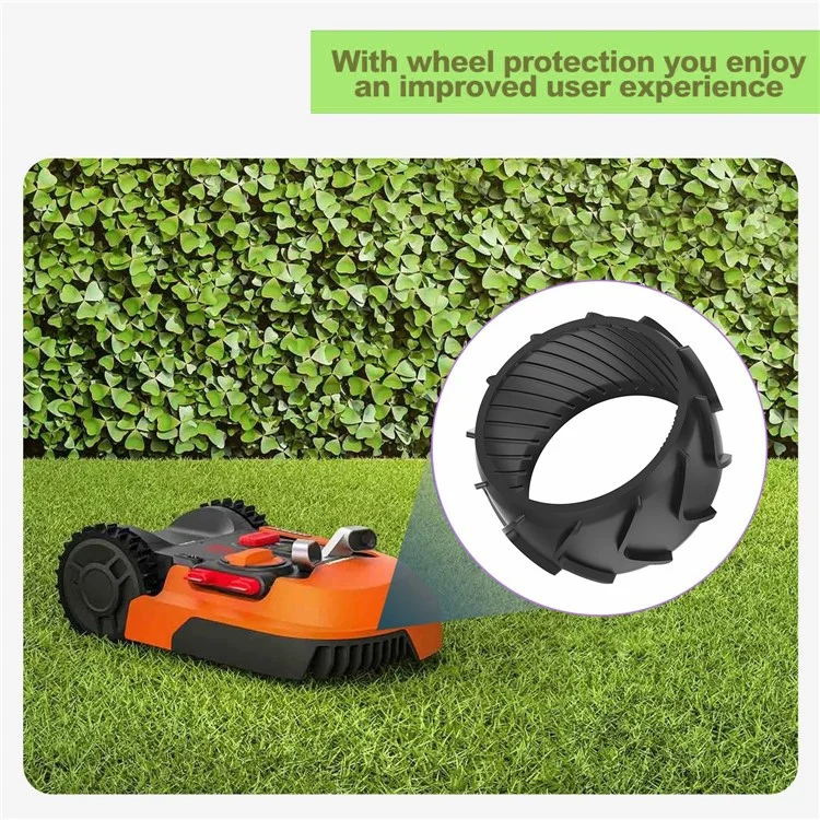 2 unidades para Worx Landroid M500 M700 S300 M1000 Protetor de roda frontal antiderrapante de borracha para cortador de grama robótico