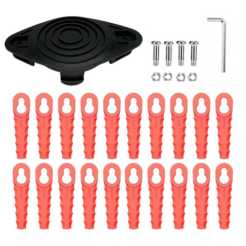 Testa del trimmer EVE-01 + 20 lame RS-0001 per Einhell RTV 550 / 1 / 550 / 400 Parte di ricambio per tosaerba