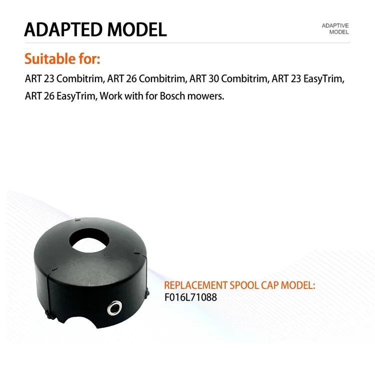 Para Bosch ART 23 Combitrim / ART 26 Combitrim / ART 30 Combitrim Cortador de Grama Trimmer Spool Cap Cover, F016L71088