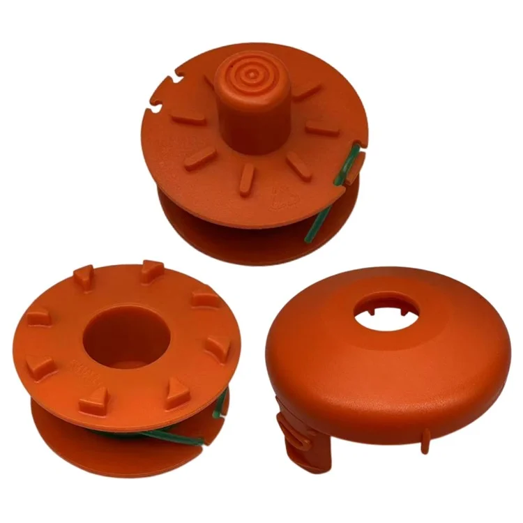For Gardena Turbotrimmer Smallcut Lawn Trimmer 2 Nylon Rope Spool + 1 Spool Cap Set, 05367-20 / 05329-20