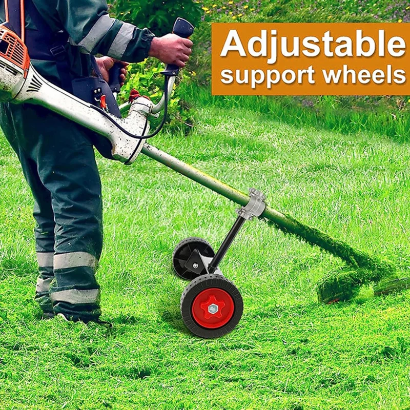 Portable Support Wheel Kit for 26mm Handle Lawn Mower with Support Frame + Mounting Base