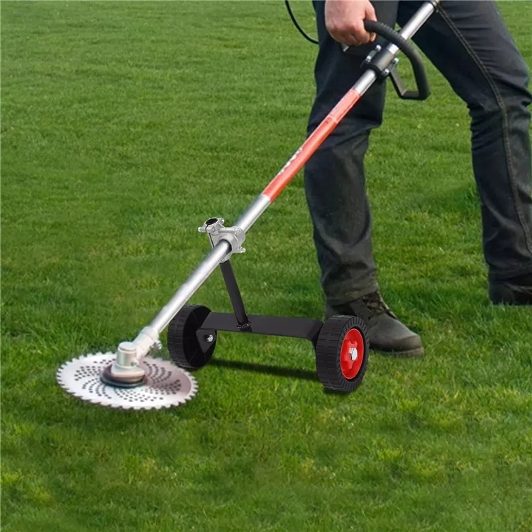 String Trimmer Support Wheels Weed Trimmer Auxiliary Portable Mower Attachment for Grass Cutter - 26 Tube