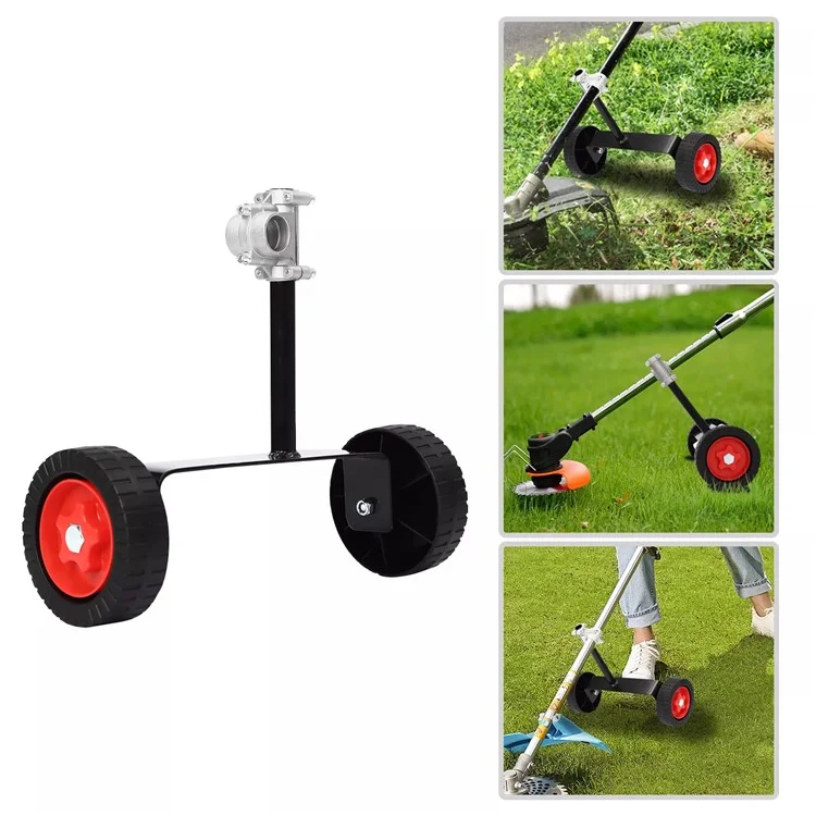 String Trimmer Support Wheels Weed Trimmer Auxiliary Portable Mower Attachment for Grass Cutter - 26 Tube