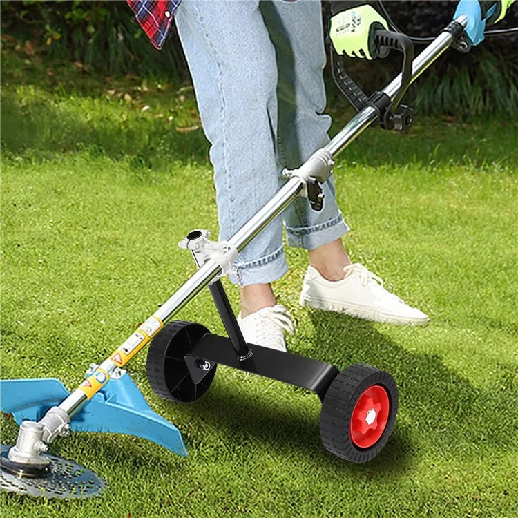 String Trimmer Support Wheels Weed Trimmer Auxiliary Portable Mower Attachment for Grass Cutter - 26 Tube