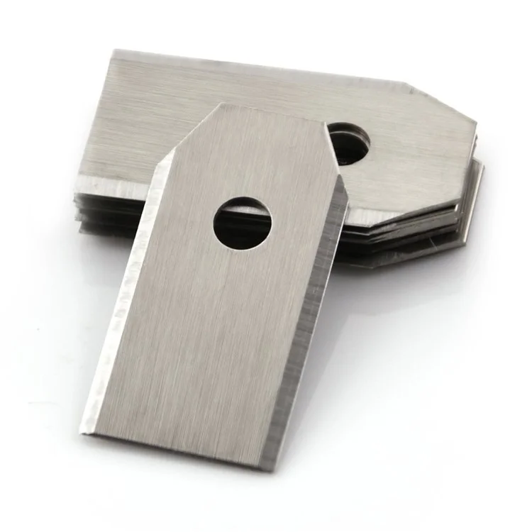 9 piezas para cuchillas de cortadora de césped Husqvarna, cuchillas de repuesto de acero inoxidable, 35x18x0,75 mm - Plata