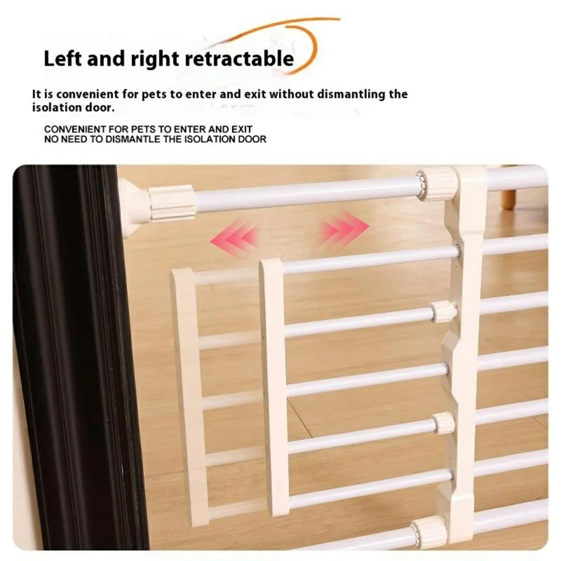 Grade de Segurança Retrátil para Pets sem Furação, Barreira de Segurança Infantil para Portas de 75-90 cm - Tubo de Ferro