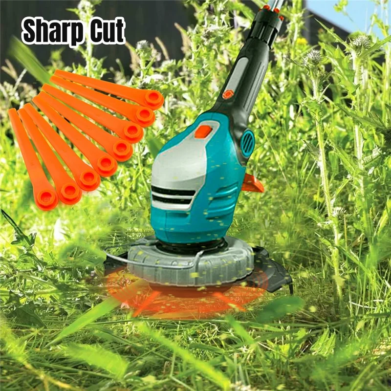 L70 100 hojas de plástico para desbrozadora Gardena 9823 / 9825 / 9820 / 9821 / 9828 Repuestos - Naranja