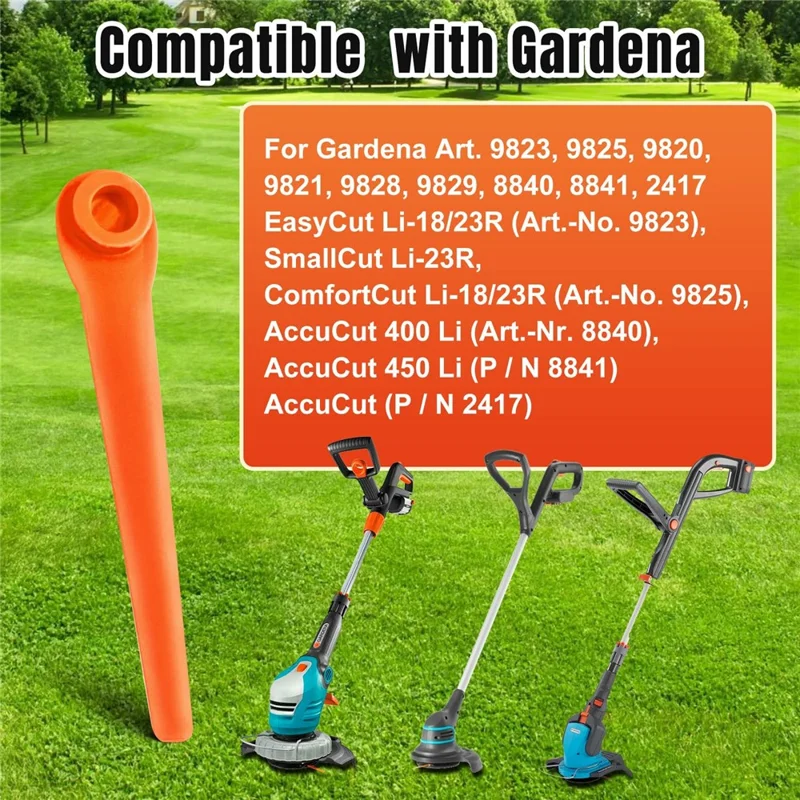 L70 50 Cuchillas de Plástico para Cortabordes Gardena 9823 / 9825 / 9820 / 9821 / 9828 Piezas de Repuesto - Naranja