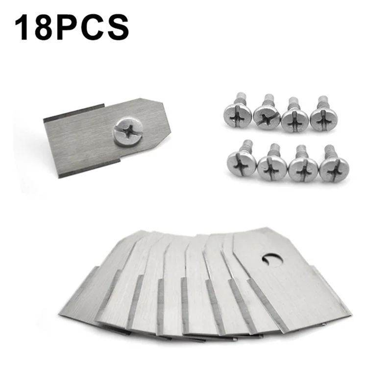 18 Pezzi Lame di Ricambio in Acciaio Inossidabile per Tagliaerba Husqvarna, 35 x 18mm