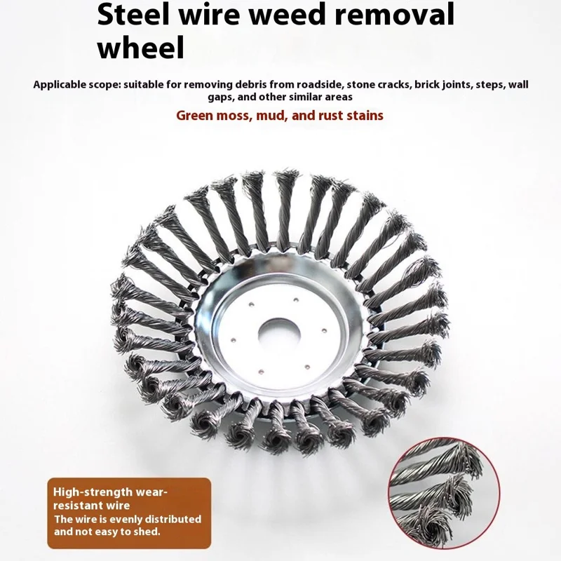 Cabeça de Roçadeira de Jardim de 20 cm com Disco de Arame de Aço Carbono para Corte de Ervas Daninhas, Ferramenta Universal de Aparador de Grama