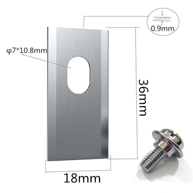 12Pcs 36x18x0.9mm Replacement Blades Silver Robotic Mower Blades for Dreame A1 A2 Mova 600 1000 Robot Lawn Mower