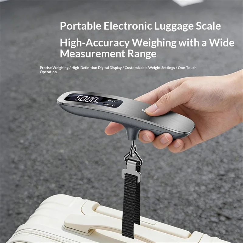 YESIDO MG41 Portable Electronic Luggage Scale 50kg LCD Display Travel Weight Scale - Grey