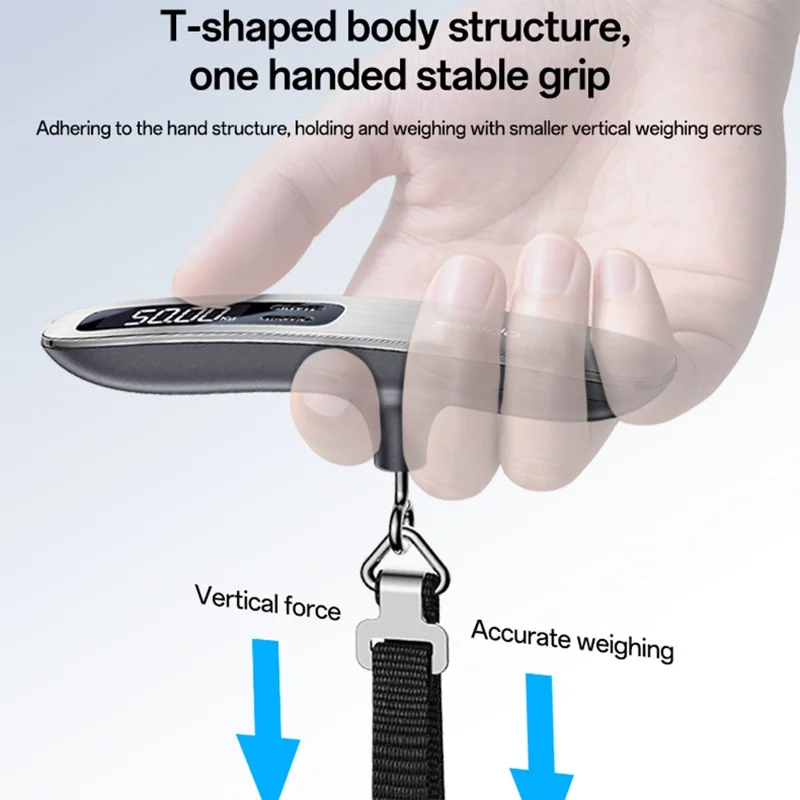 YESIDO MG41 Portable Electronic Luggage Scale 50kg LCD Display Travel Weight Scale - Grey
