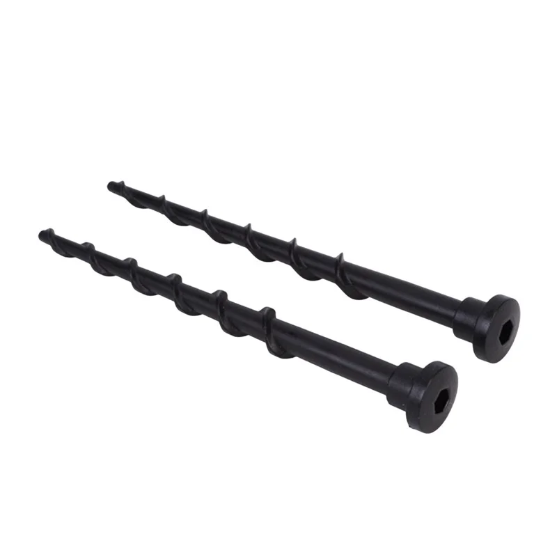 10Pcs 14cm Plastic Ground Screws Hex Socket Threaded for Outdoor Camping Robotic Lawn Mower Charging Station - Black