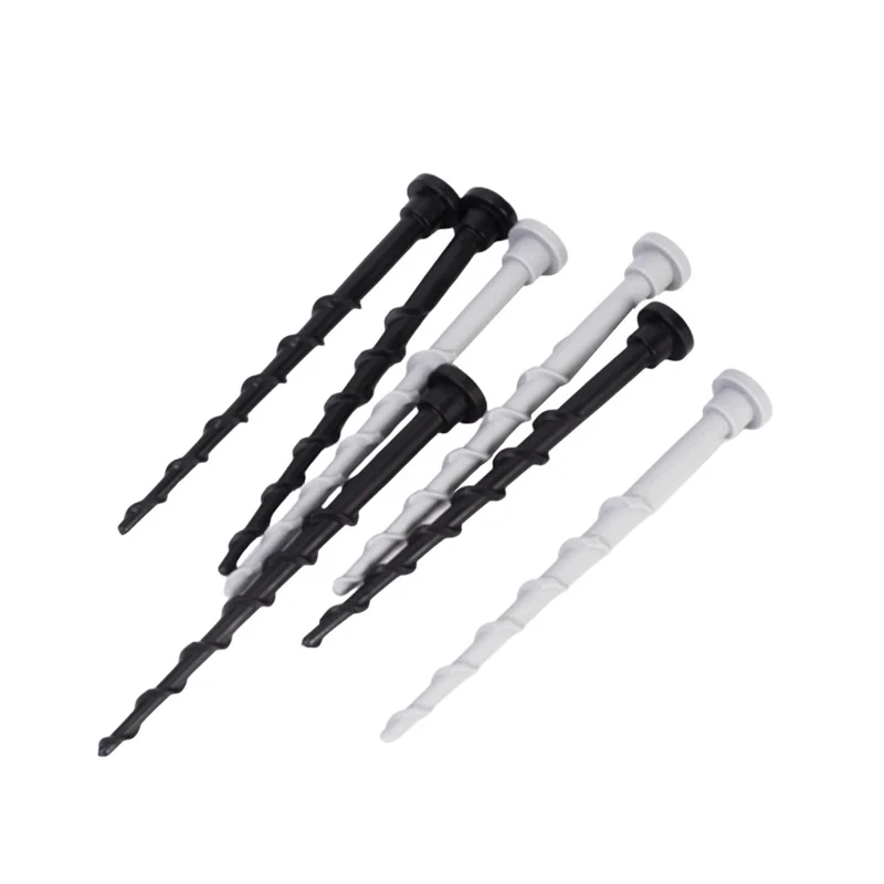 10Pcs 14cm Plastic Ground Screws Hex Socket Threaded for Outdoor Camping Robotic Lawn Mower Charging Station - Black