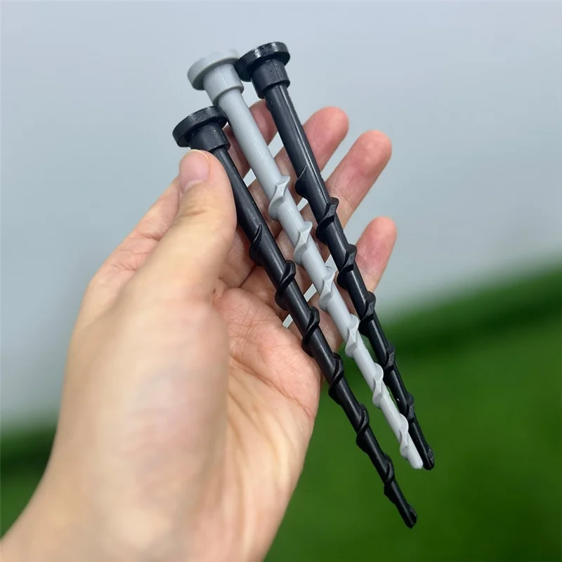 10Pcs 14cm Plastic Ground Screws Hex Socket Threaded for Outdoor Camping Robotic Lawn Mower Charging Station - Black