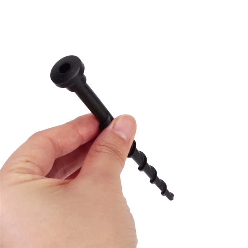 10Pcs 14cm Plastic Ground Screws Hex Socket Threaded for Outdoor Camping Robotic Lawn Mower Charging Station - Black