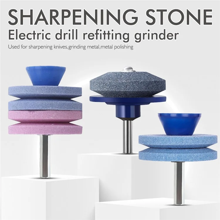 4-Layer Lawn Mower Blade Sharpener Head Knife Grindstone Grinding Wheel for Power Drill