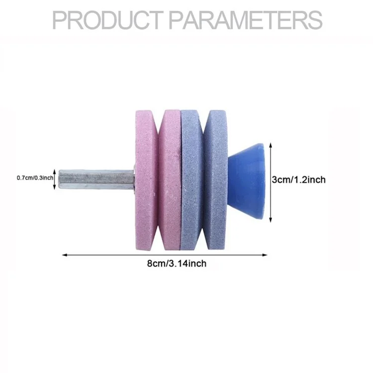 4-Layer Lawn Mower Blade Sharpener Head Knife Grindstone Grinding Wheel for Power Drill