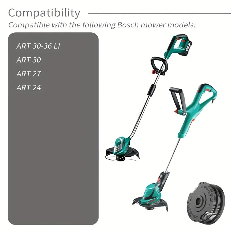 4Pcs F016800351 Conjunto de bobina de cortador de grama para Bosch ART 30-36 LI / ART 30 / ART 27 / ART 24 Cortador de grama