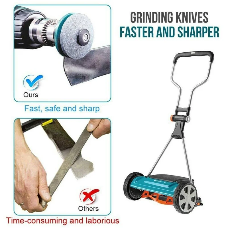 Lawn Mower Sharpener Grass Trimmer Blade Grinder Garden Industrial Tool - Blue