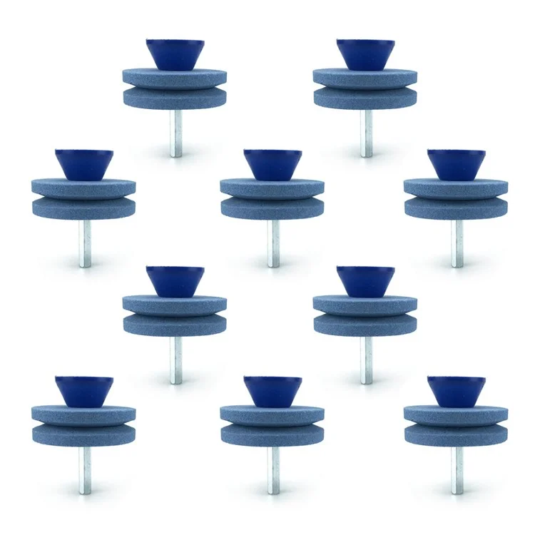 10Pcs Lawn Mower Blade Sharpener Double-Layer Universal Rotary Garden Tool - Blue