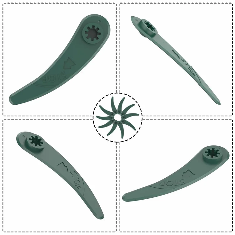 32Piezas F016800372 Cuchillas de Cortacésped para Bosch ART 26-18 LI 083-B3-0009 / ART 23-18 LI, Accesorios de Hoja Cortadora de Césped de ABS