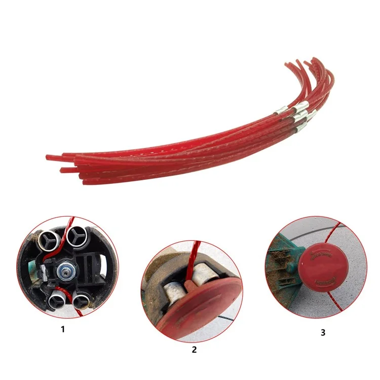 10 шт. Триммерная леска F016800181 для Bosch ART 26 Combitrim Brush Cutter 39 см Нейлоновые полоски с застежкой, красные
