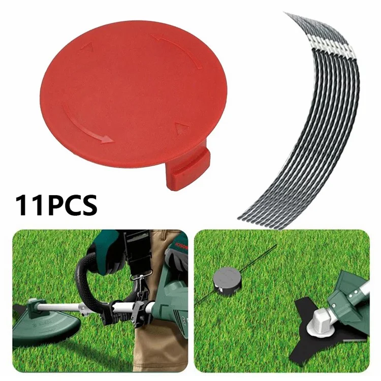 Для Bosch AFS 23-37 Strimmer 10 шт. триммерная проволока для газонокосилок + 1 шт. крышка для газонокосилки