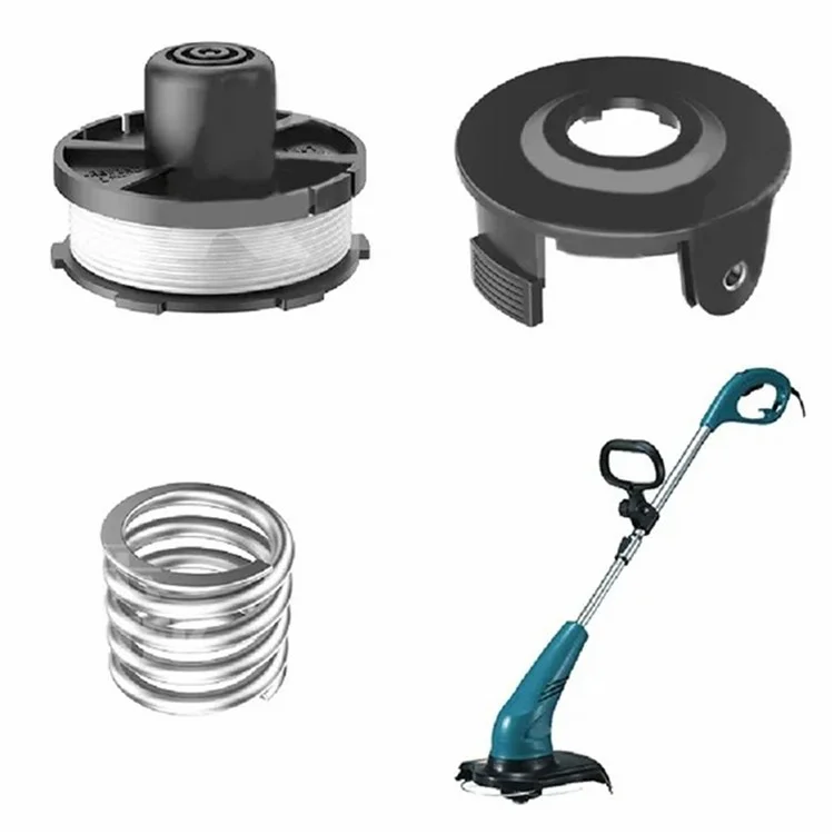Para Makita Akkusense DUR181Z / DUR181RF / DUR181 cortacésped 1 carrete de hilo + 1 tapa de carrete + 1 resorte