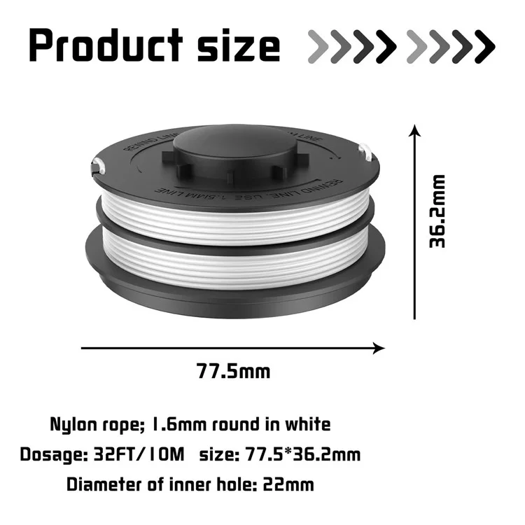 10PCS For Einhell 3405685 (TLE-02) Piezas de repuesto para cortacésped Bobinas y carretes de cables