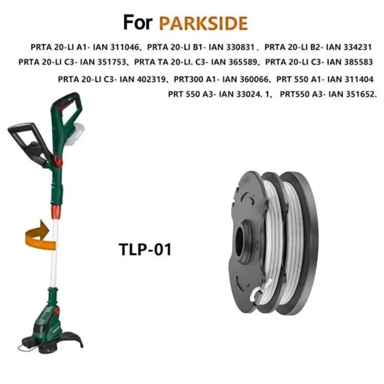 6 Unidades de Bobinas para Enrolos de Fio de Cortador de Grama da Parkside, TLP-01