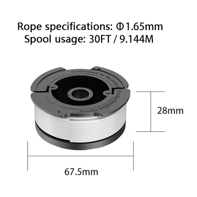 6Pcs Pour Black & Decker GH400 / GH500 / GH600 Bobines de fil pour tondeuse, AF-100-3ZP