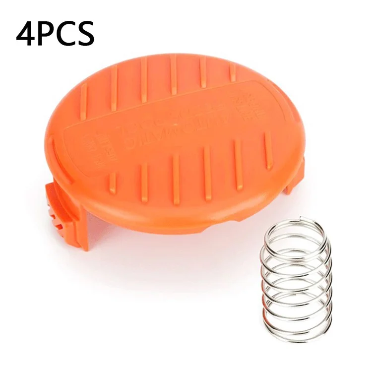 RC-100-P Lawn Mower Parts for Black & Decker ST6600 / ST7000 / LSTE523 4xSpool Cap + 4xSpring