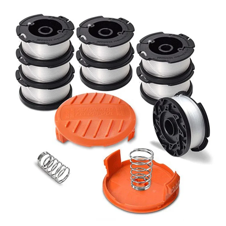 Für Black & Decker GH400 / GH500 / GH600 8 Spule + 2 Kappe + 2 Feder Rasenmäher Teil, AF-100-3ZP+RC-100-P