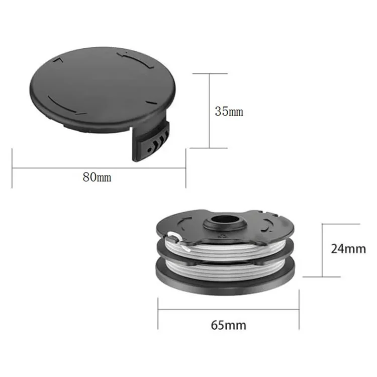 TLP-01+TLP-01-1 For Parkside PRTA 20-Li A1-IAN 311046 Lawn Mower Replacement 3 Spool + Spool Cap