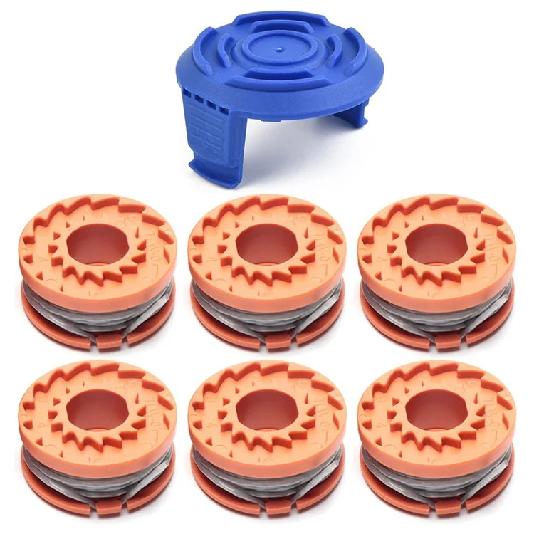 Lawn Mower Parts for Spear and Jackson / Mac Allister / Qualcast / Worx 6 Spool + Spool Cap TLW-01-1