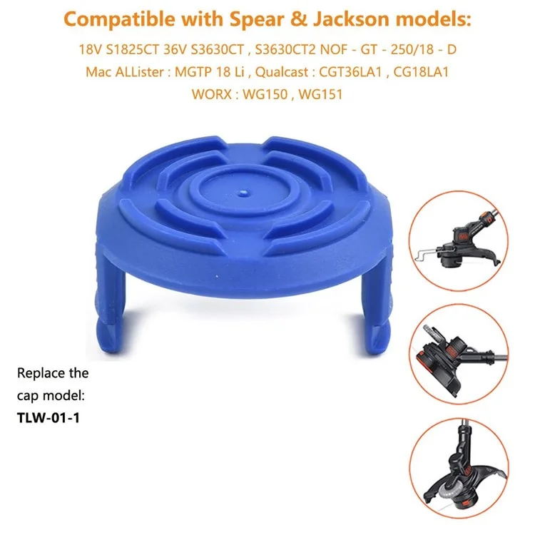 Pour Spear & Jackson / Mac Allister / Qualcast / Worx Lawn Mower Spool Cap TLW-01-1