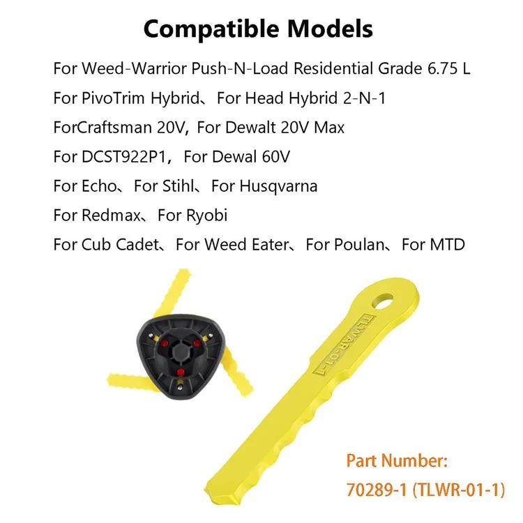 9Pcs 70289-1 Cutter Blades for Weed Warrior Lawn Mower Replacement Parts