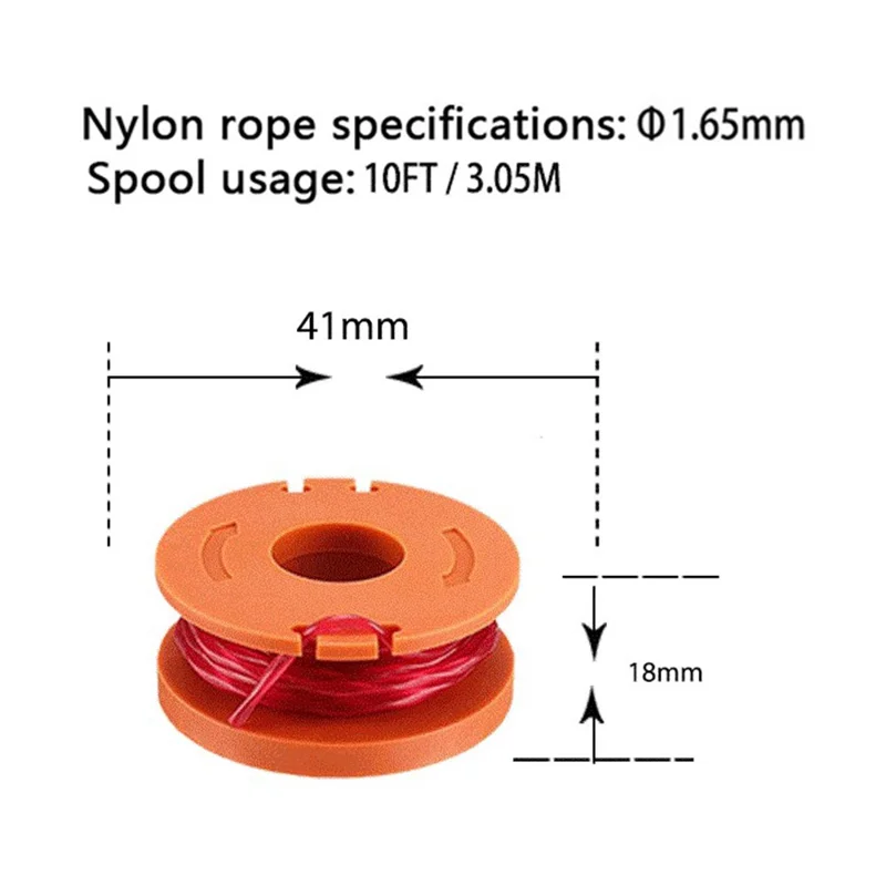 10 Pieces Nylon Trimmer Lines Replacement Spools for Worx Lawn Mower Accessories