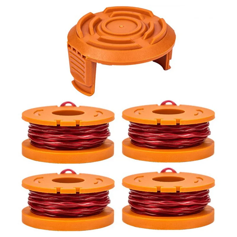 WA0010+WA6531 Lawn Mower Parts For Worx WG150 / WG151 / WG163 4 Spool+1 Cap